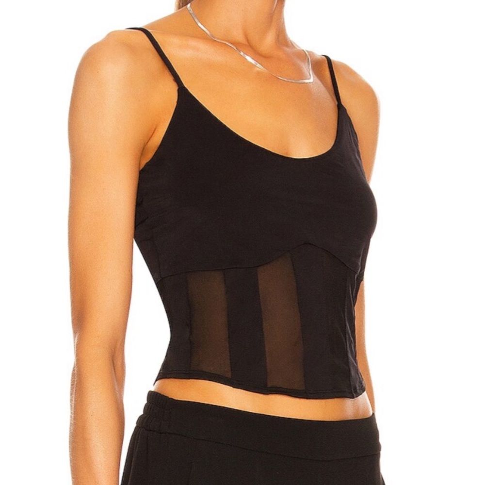 NWT STEF Mesh-Trimmed Tank in color black.